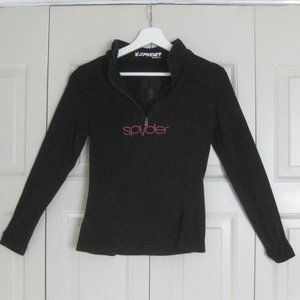 Spyder Athletic 1/4 Zip Black Women's Top Size 8